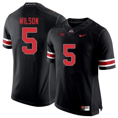 NCAA Ohio State Buckeyes Men's #5 Garrett Wilson Blackout Nike Football College Jersey MVS7845AT